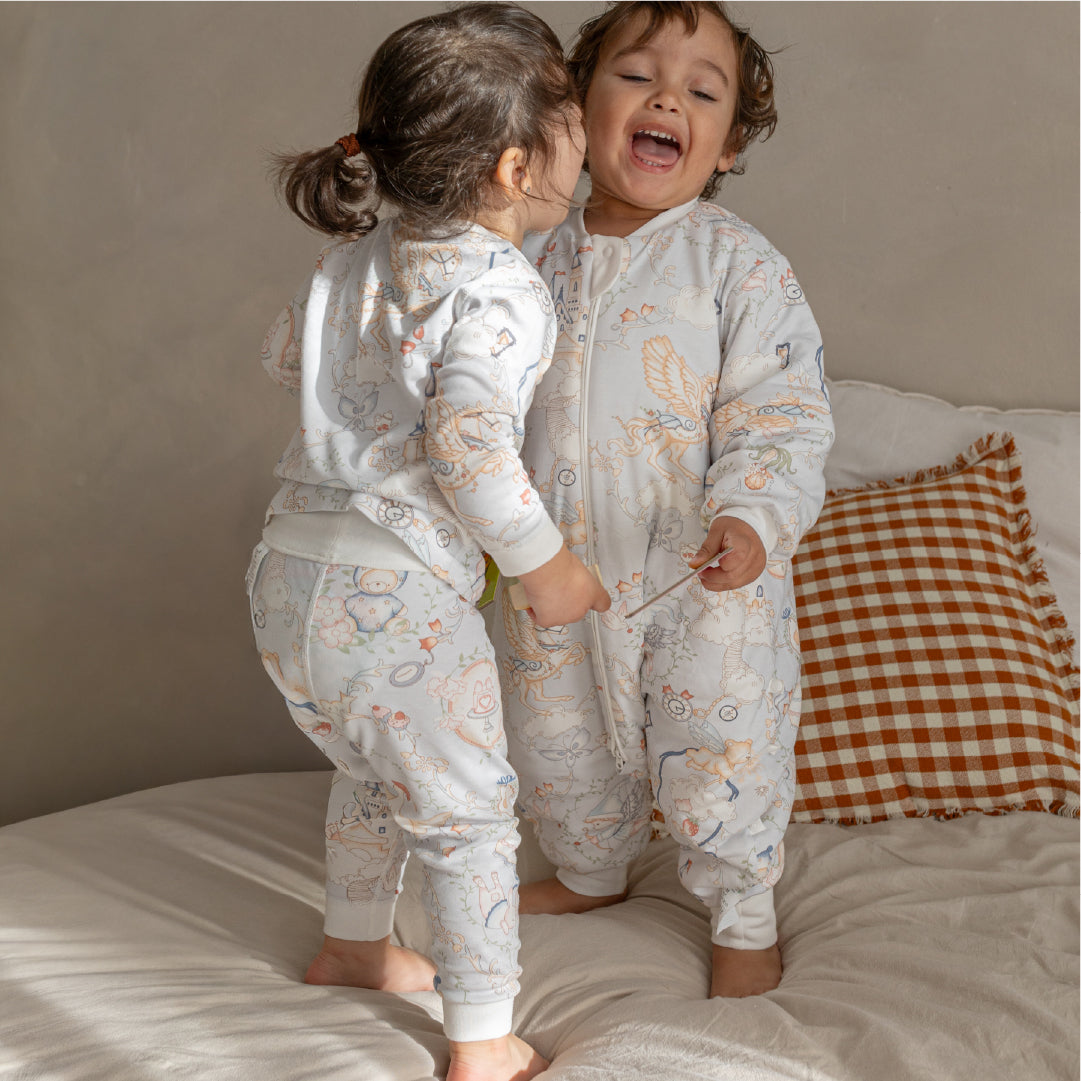 vosbos castle pajama sleepsuit bundle sibling matching