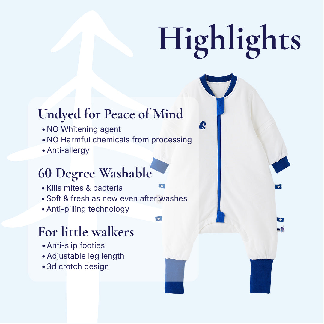 PureGlow Undyed Sleep Suit | Blue Pengiun | 3.0TOG